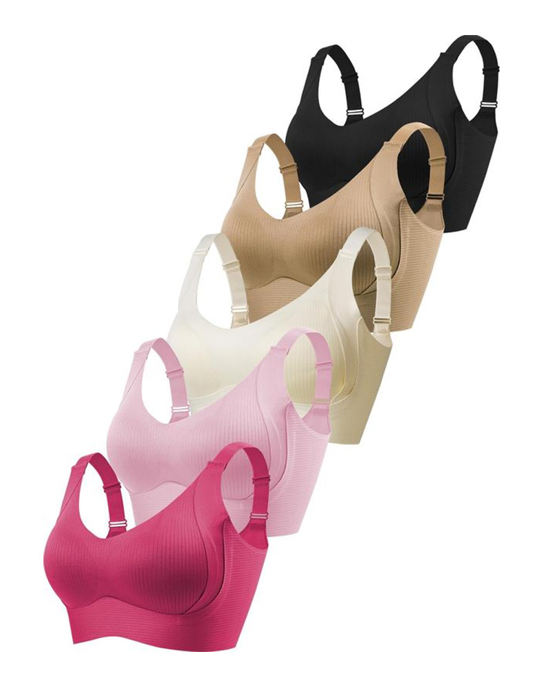 Wireless Lift Wide-Strap Seamless Support Bra